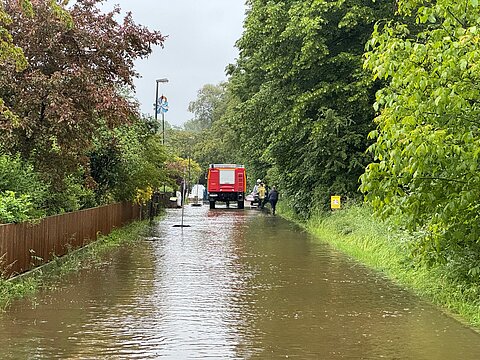 Keller unter Wasser/Straße Überflutet